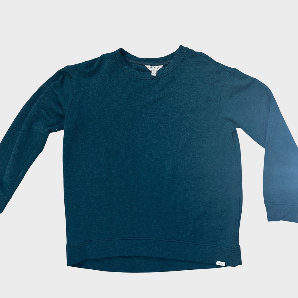 Orvis Gorpcore Classic Collection Sweatshirt Size M Teal Modal Blend Crewneck